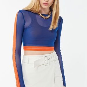 NWT Urban Outfitters Baily Colorblock Mesh Crop